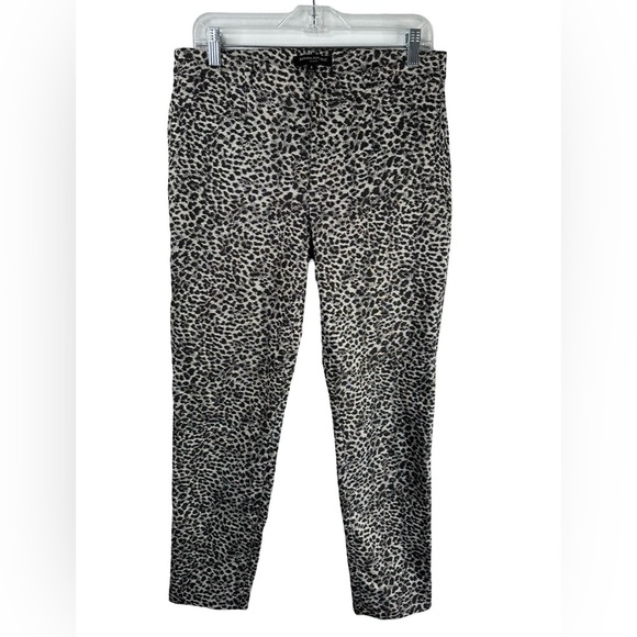 Banana Republic Sloan Metallic Leopard Print Pants Slimming Ankle Crop 8 #510213 - Picture 2 of 11
